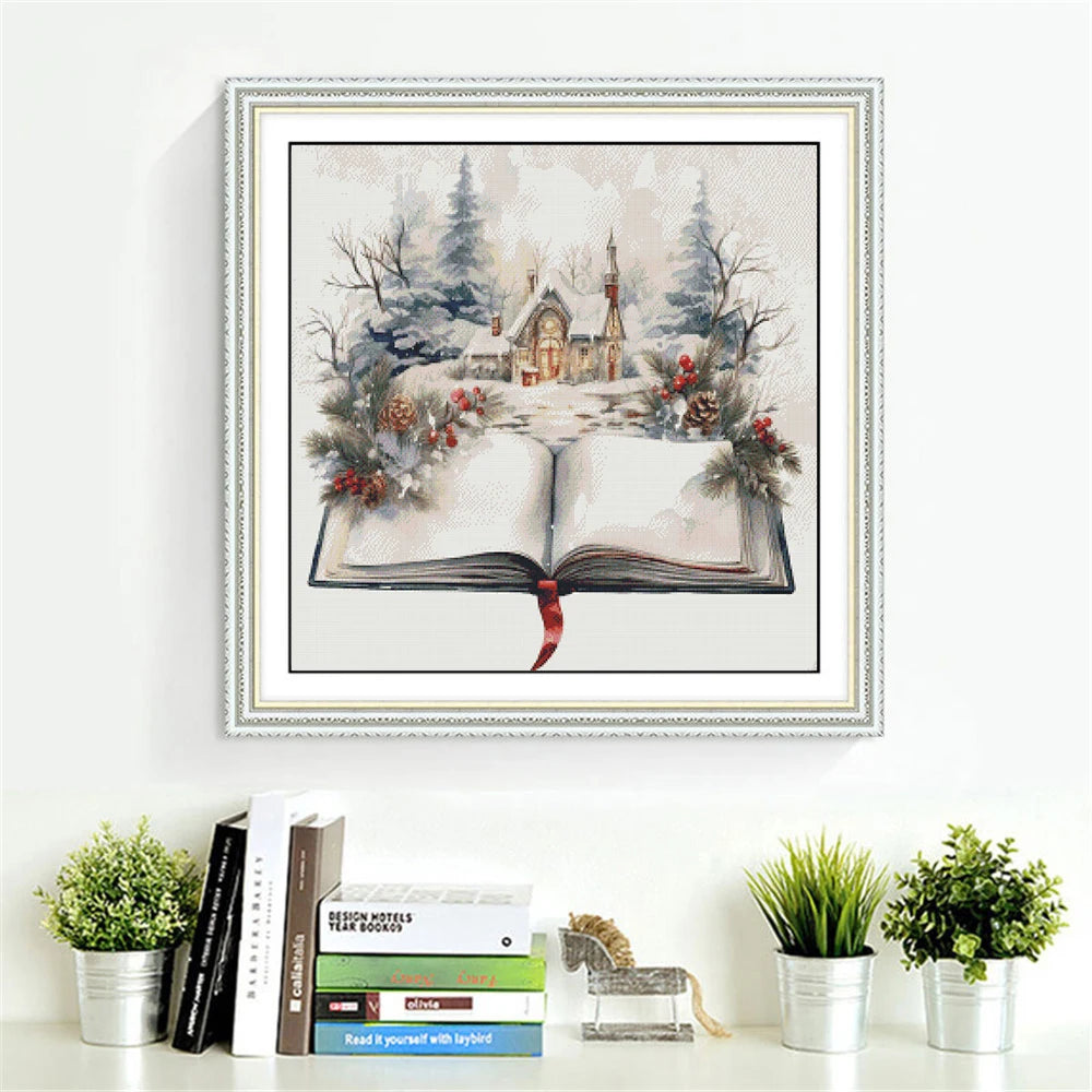 Winter House Landscape Embroidery Kits