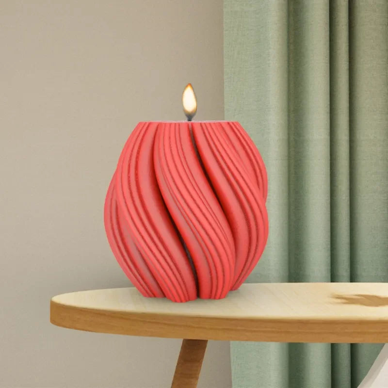 3D Several Wave Rotating Ball Candle Mold