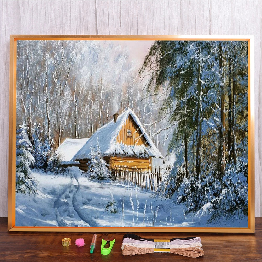 Landscape Winter Cross Stitch Embroidery Kit