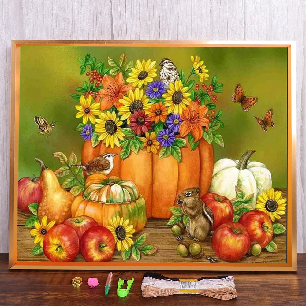 Fruit Basket  Canvas Cross Stitch Embroidery Set