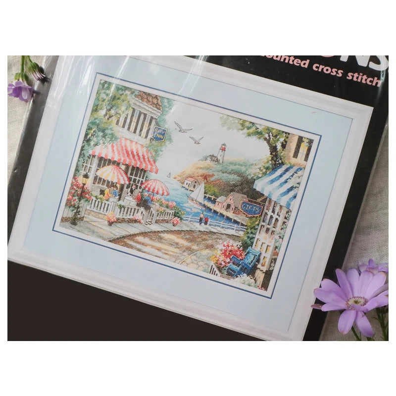 Cross Stitch Cafe By The Sea Embroidery Kit