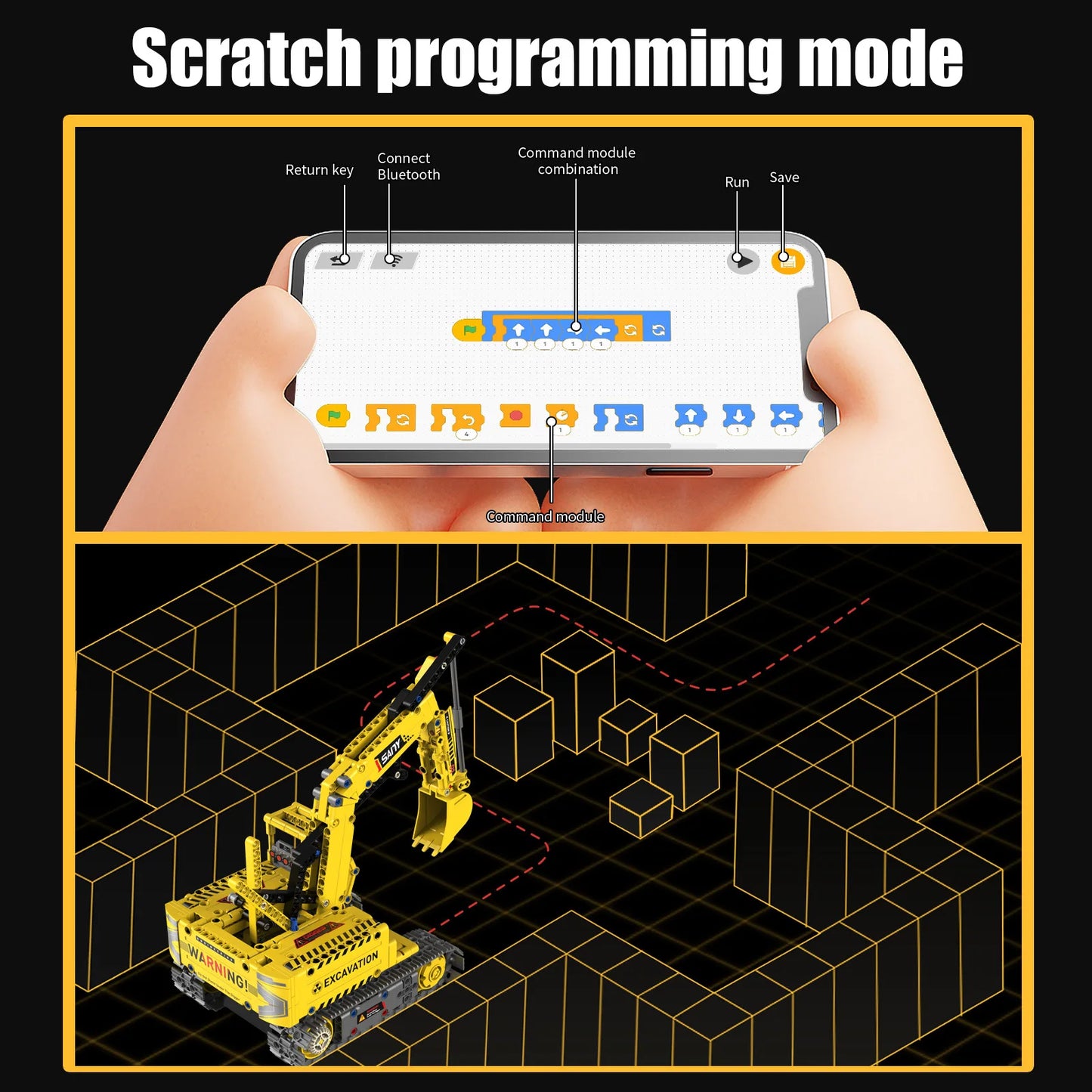 5 IN 1 Technical Remote Control Excavator Building Blocks