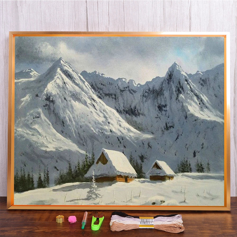 Landscape Winter Cross Stitch Embroidery Kit