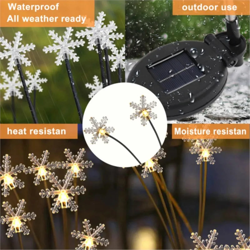 8 Pack Solar Swaying Lights with Snowflakes