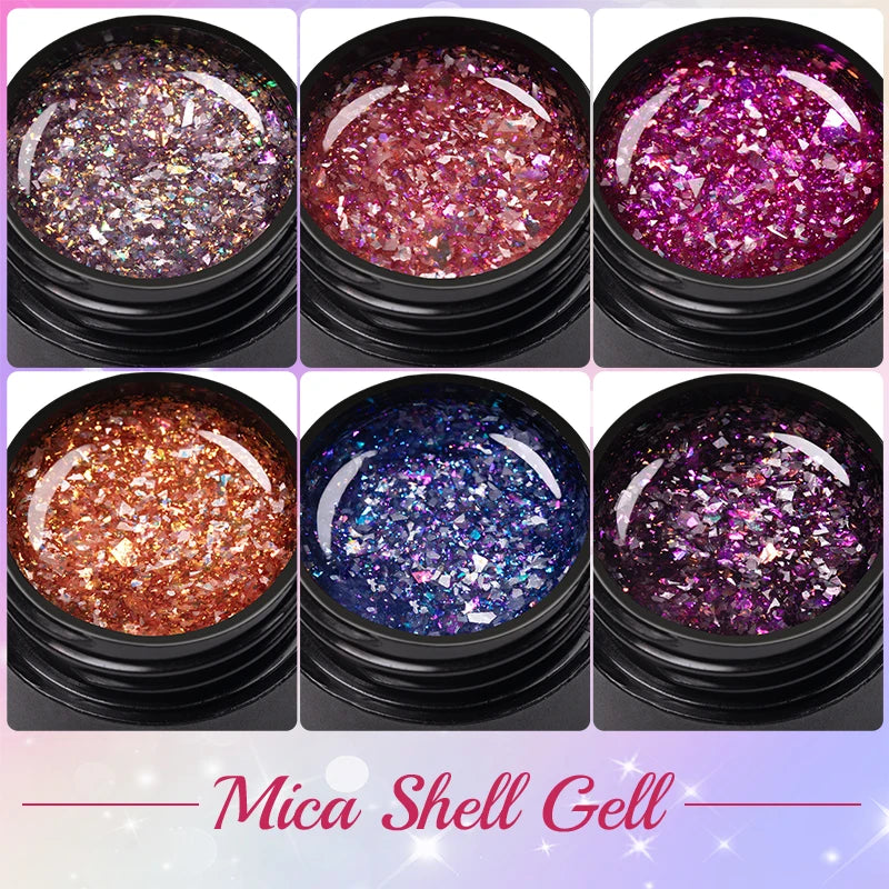 Glitter Nail Polish Sparkling Mica Shell Sequins