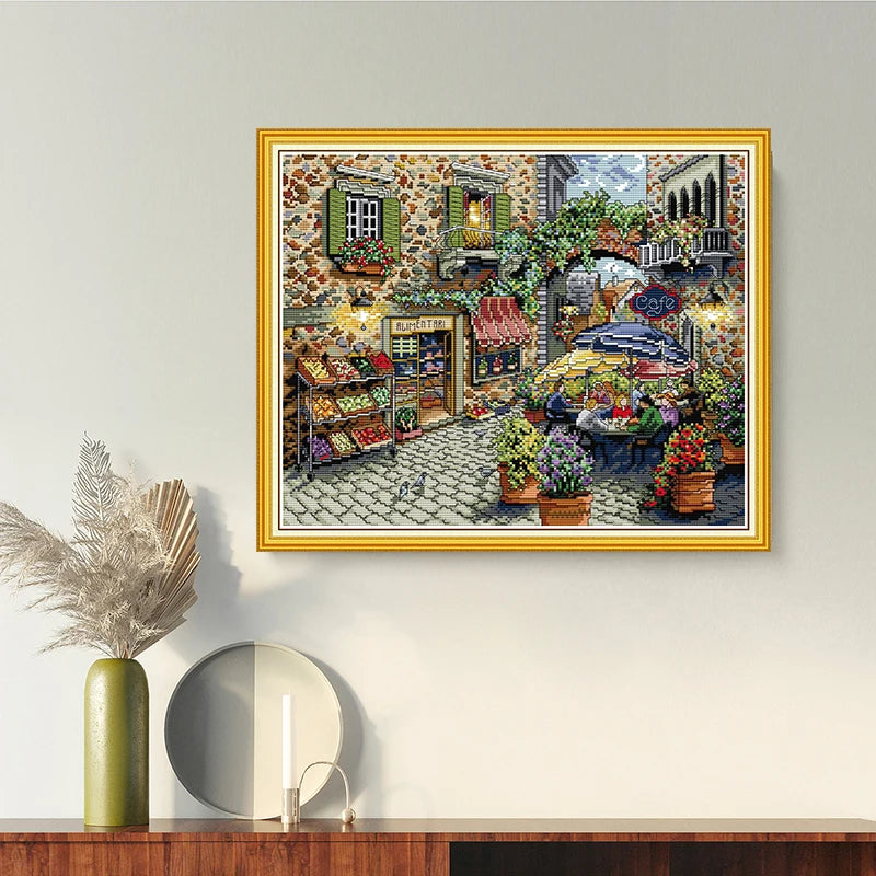 Embroidery Coffee Shop Landscapes Cross Stitch Kits