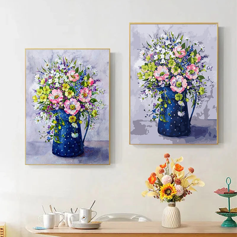 Paintings By Numbers Flowers On Canvas