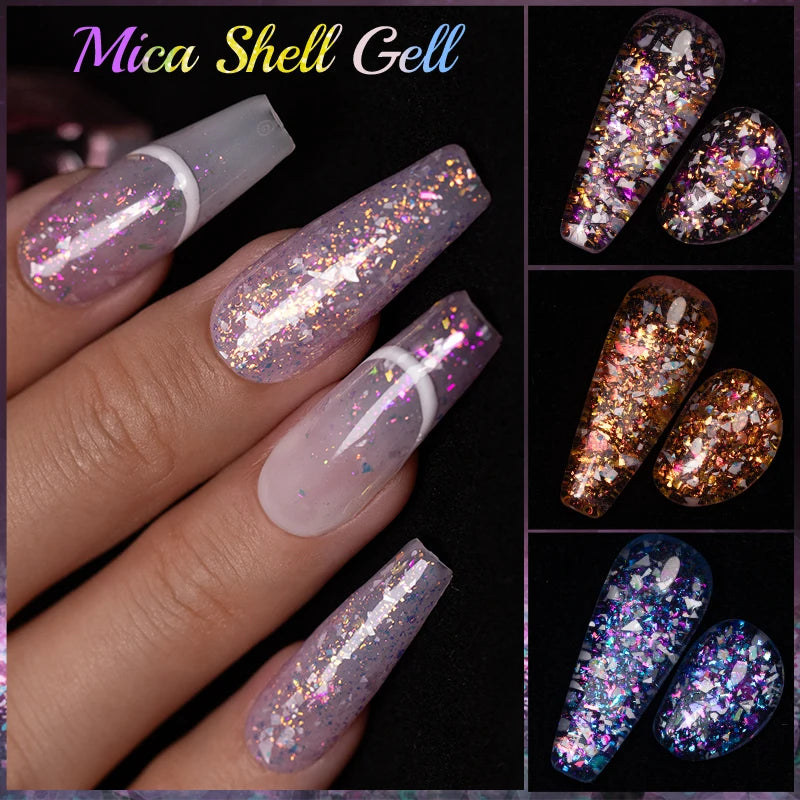 Glitter Nail Polish Sparkling Mica Shell Sequins