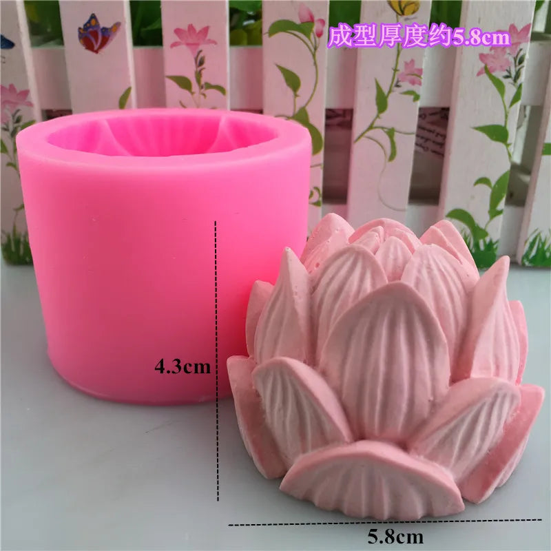 3D Lotus/Flower Ball Candle Silicone Mold