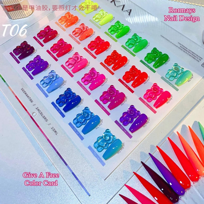 Neon Fluorescent Semi Permanent Soaked Nail Art Kit