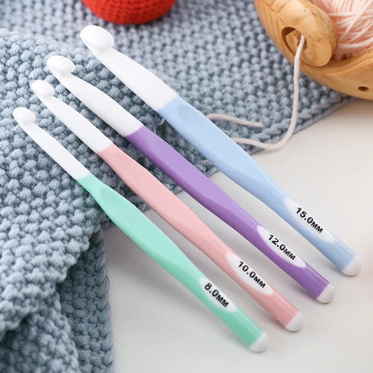 4pcs Knitting Comfortable Plastic Crochet Needles