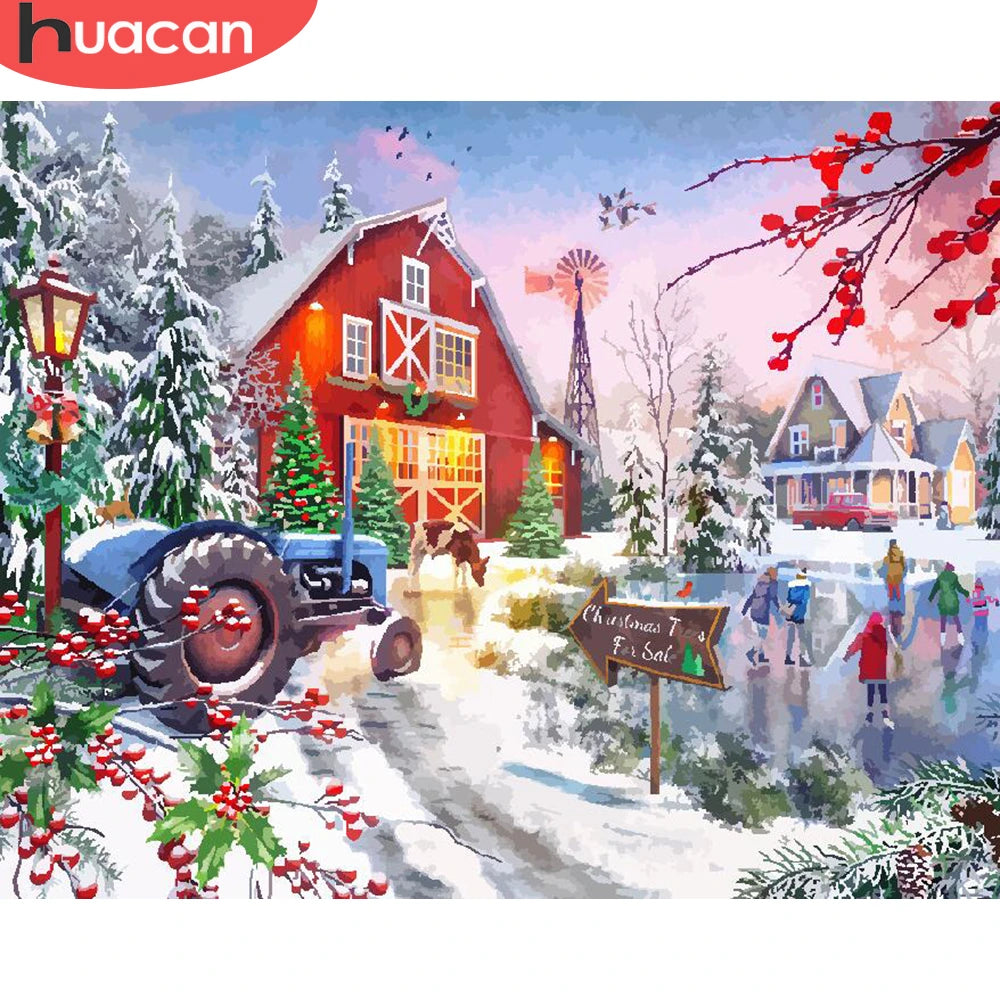 Picture By Number Winter Snow Landscape Kit