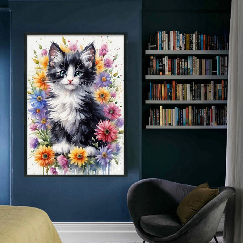 Embroidery Eco-cotton Thread Cat Cross Stitch Kit