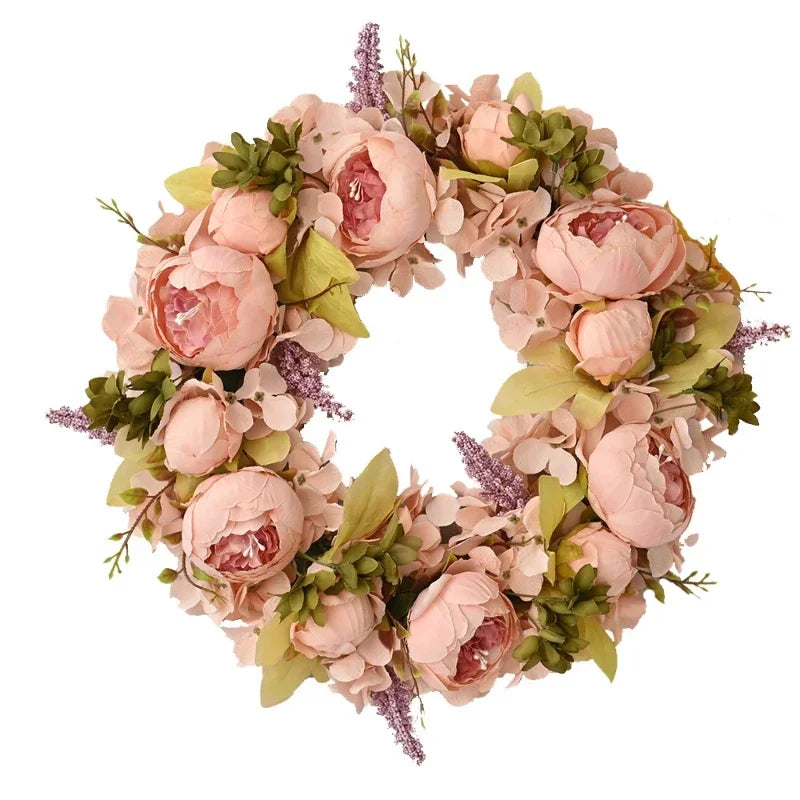 Artificial Peony Wreath Door Decoration