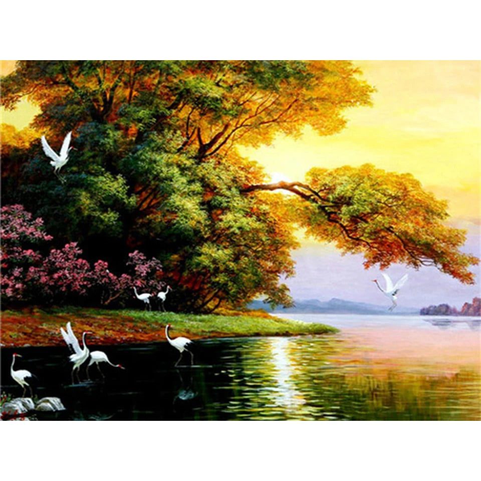 Diamond Landscape Cross Stitch  Embroidery Kit