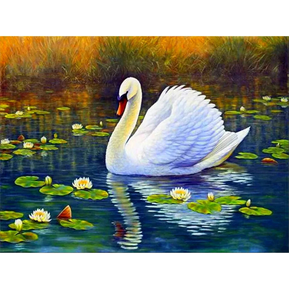 Swan Printed Cross Stitch Embroidery Kit