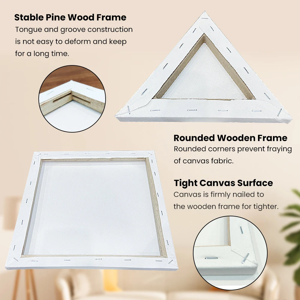 OPHIR 4PCS Stretched Canvas for Acrylic