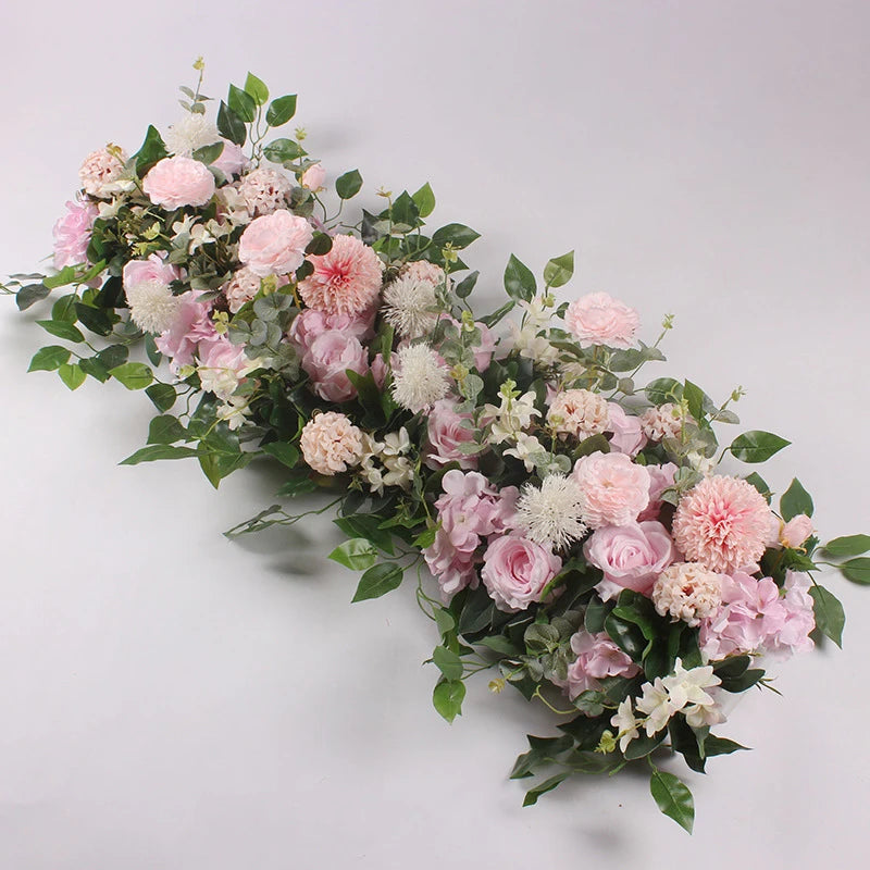 Silk Peonies Rose Artificial Floral Row Decor