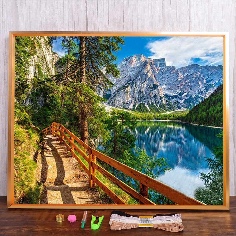 Landscape 11CT Cross Stitch  Embroidery Complete Kit