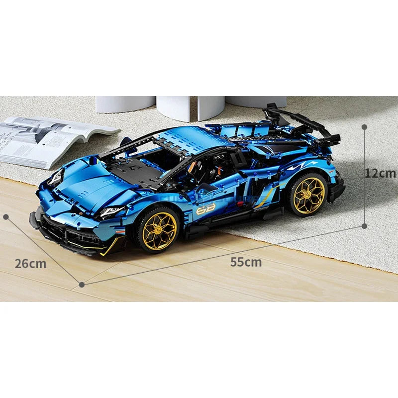 Blue SVJ Super Speed Sports Car Building Blocks