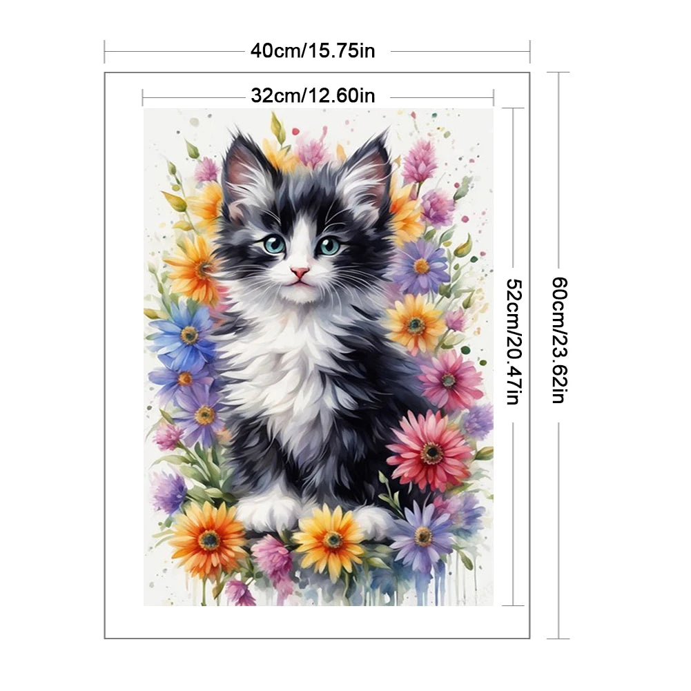 Embroidery Eco-cotton Thread Cat Cross Stitch Kit