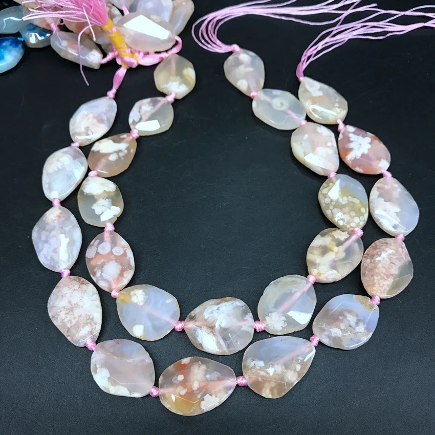 Faceted Sakura Agates Beads
For Jewelry Making