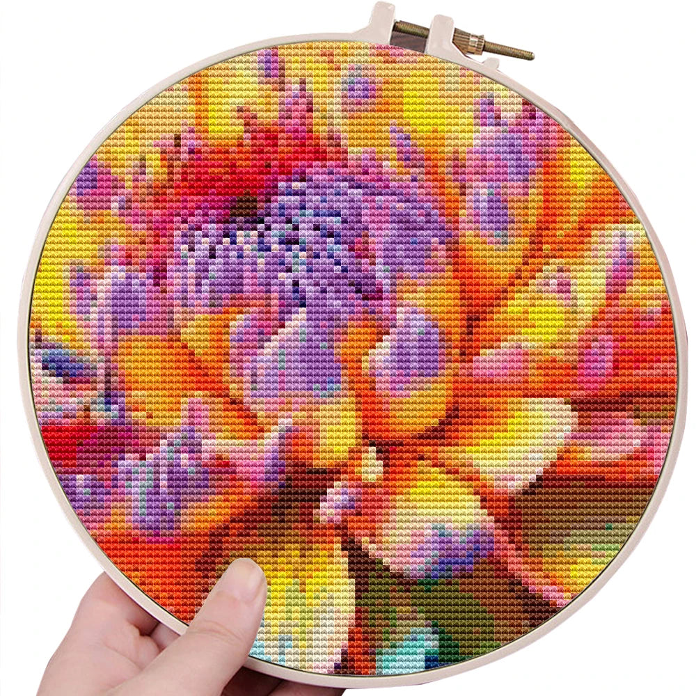 Embroidery Flower Chrysanthemum Cross Stitch Kit