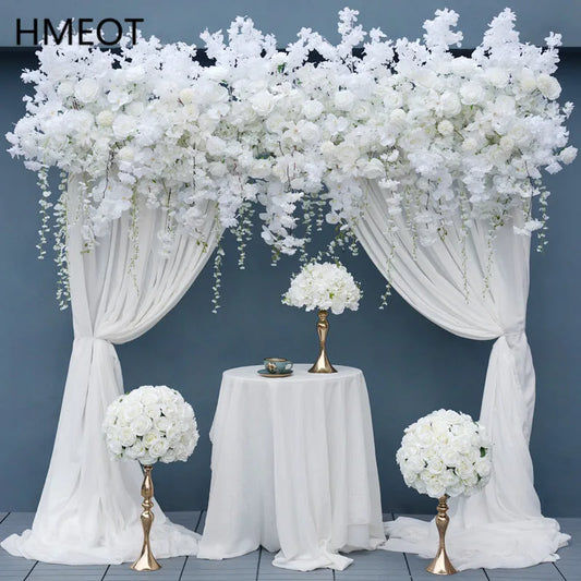 Blossom Artificial Floral Row Wedding Backdrop