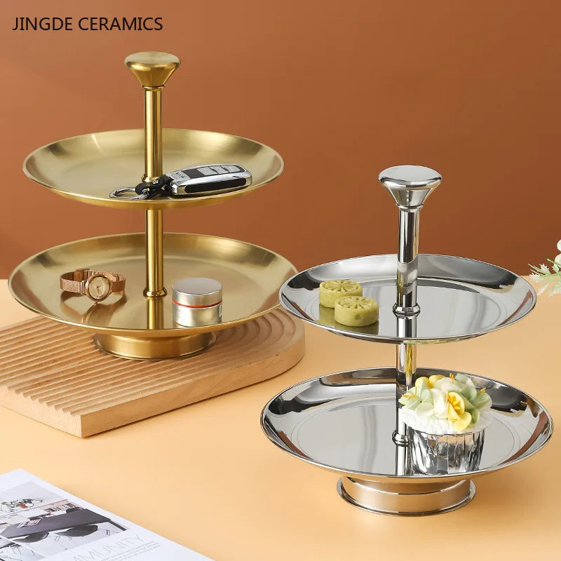 Stainless Steel Three-layer Food Tray