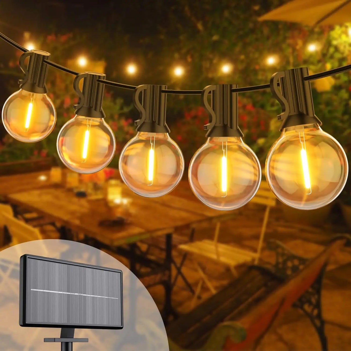 Solar String Lights Outdoor Remote Control  Lights