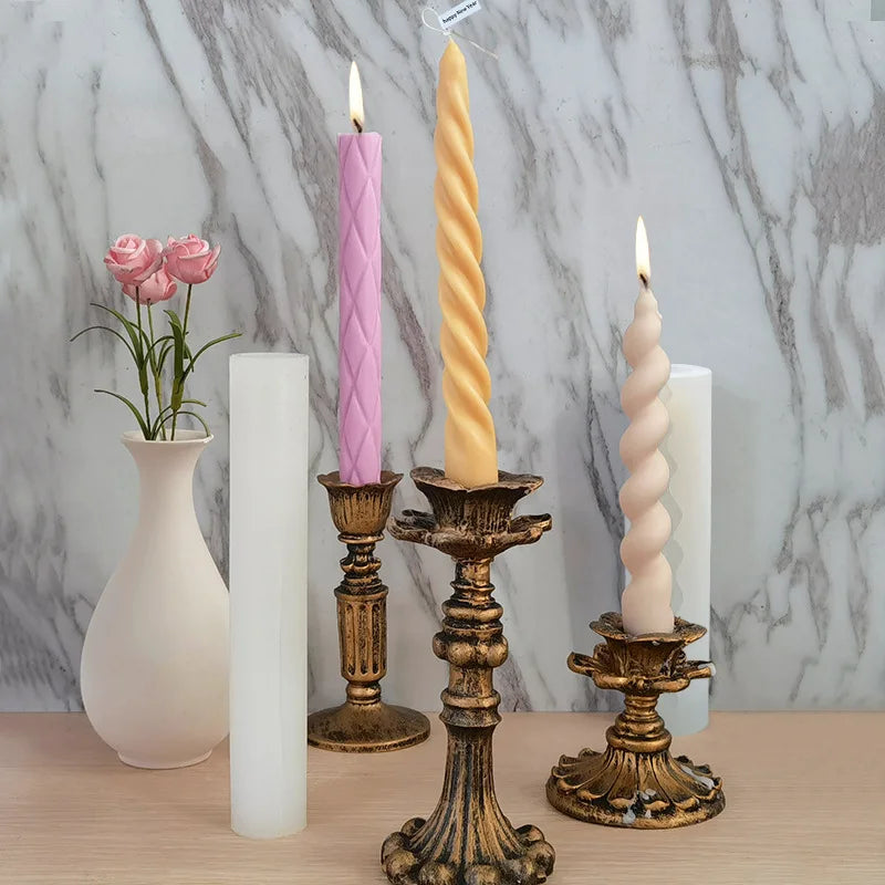 Romantic Spiral Long Pole Silicone Candle Mold