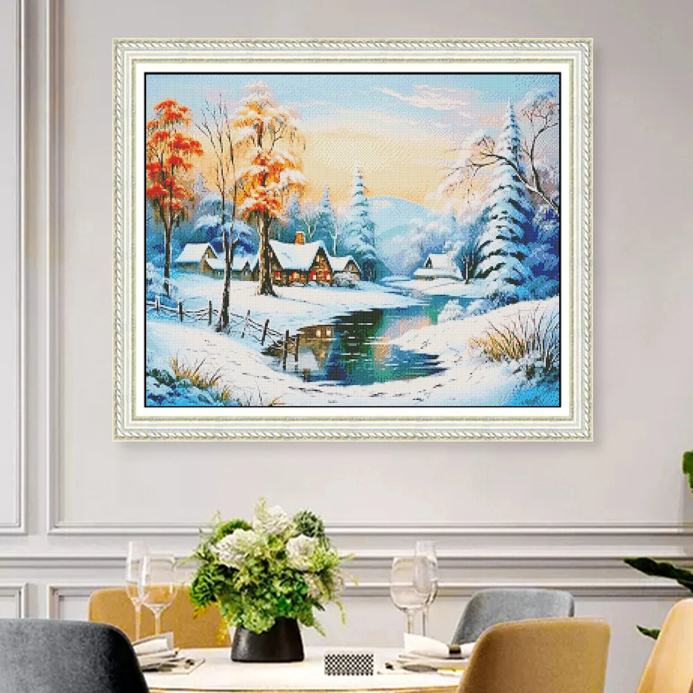 Cross Stitch Winter Snow  Scenery Embroidery Kits