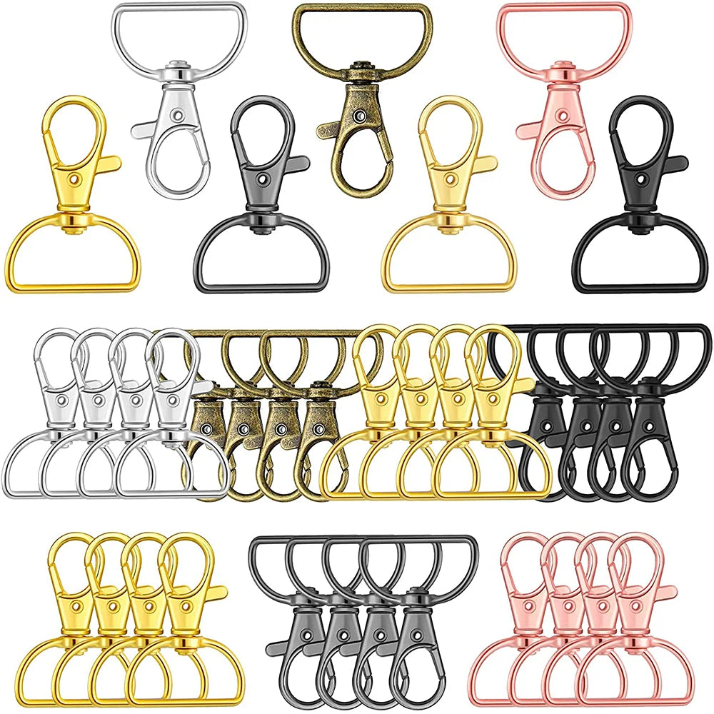 10Pcs Swivel Clasps with D Rings Crafting Sewing