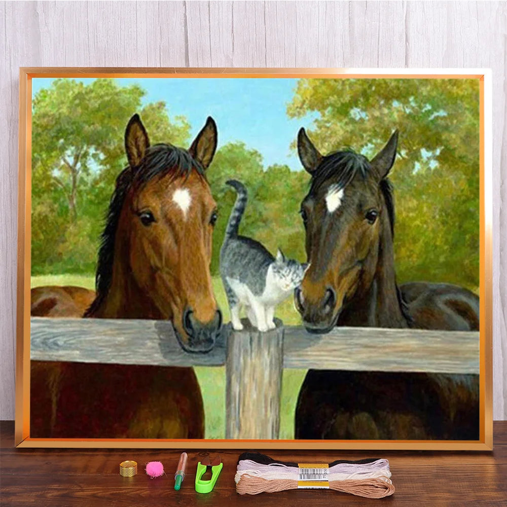 Horse Cross Stitch Embroidery Kit