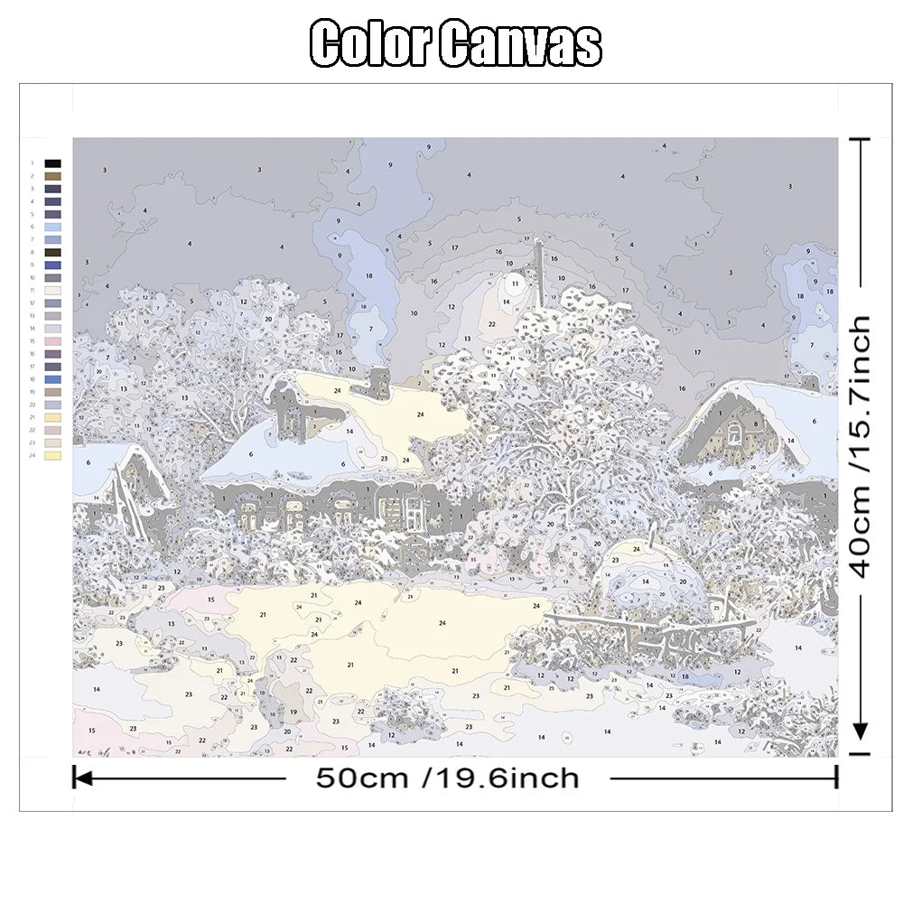 Oil Painting By Numbers Winter Landscape