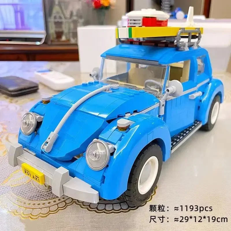 1193Pcs Model Vehicle Blue Classic Car Building Blocks