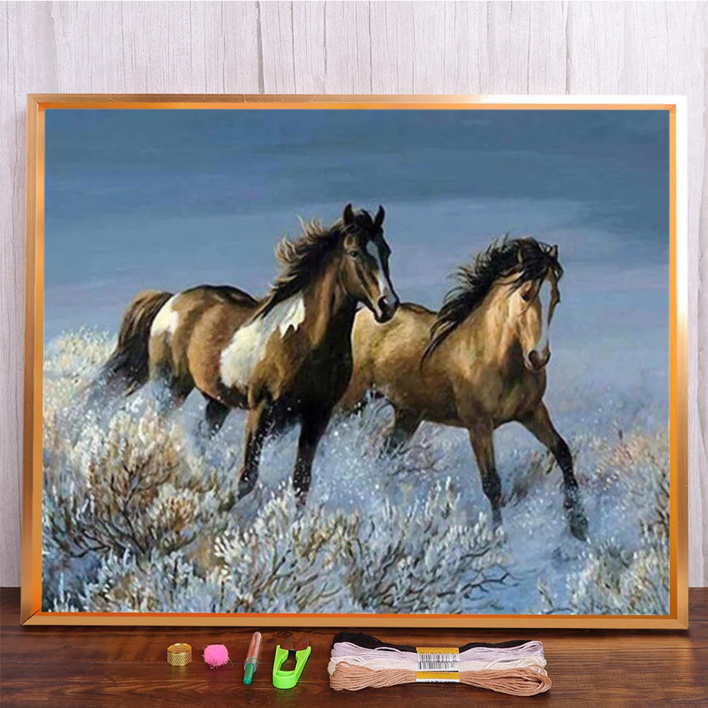 Horse Cross Stitch Embroidery Kit