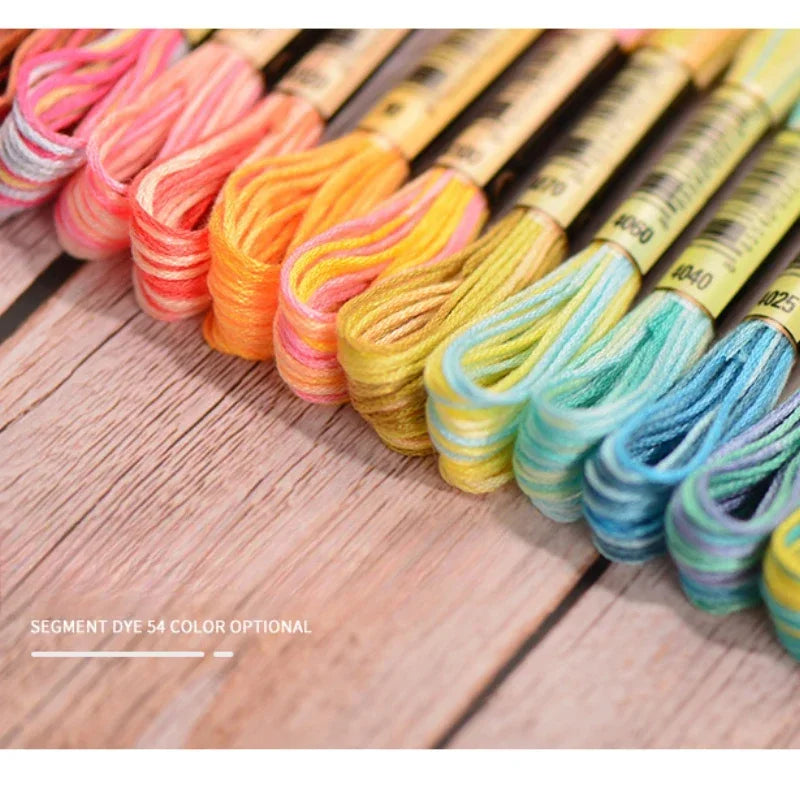 78 color segment dyed embroidery thread