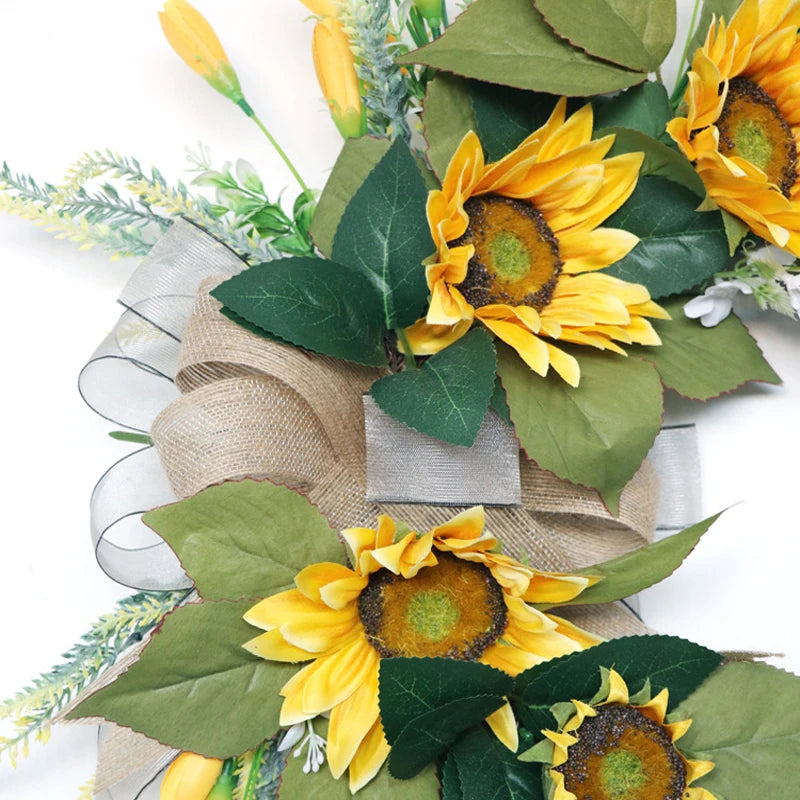 22'' Artificial Sunflower Wreath for Front Door