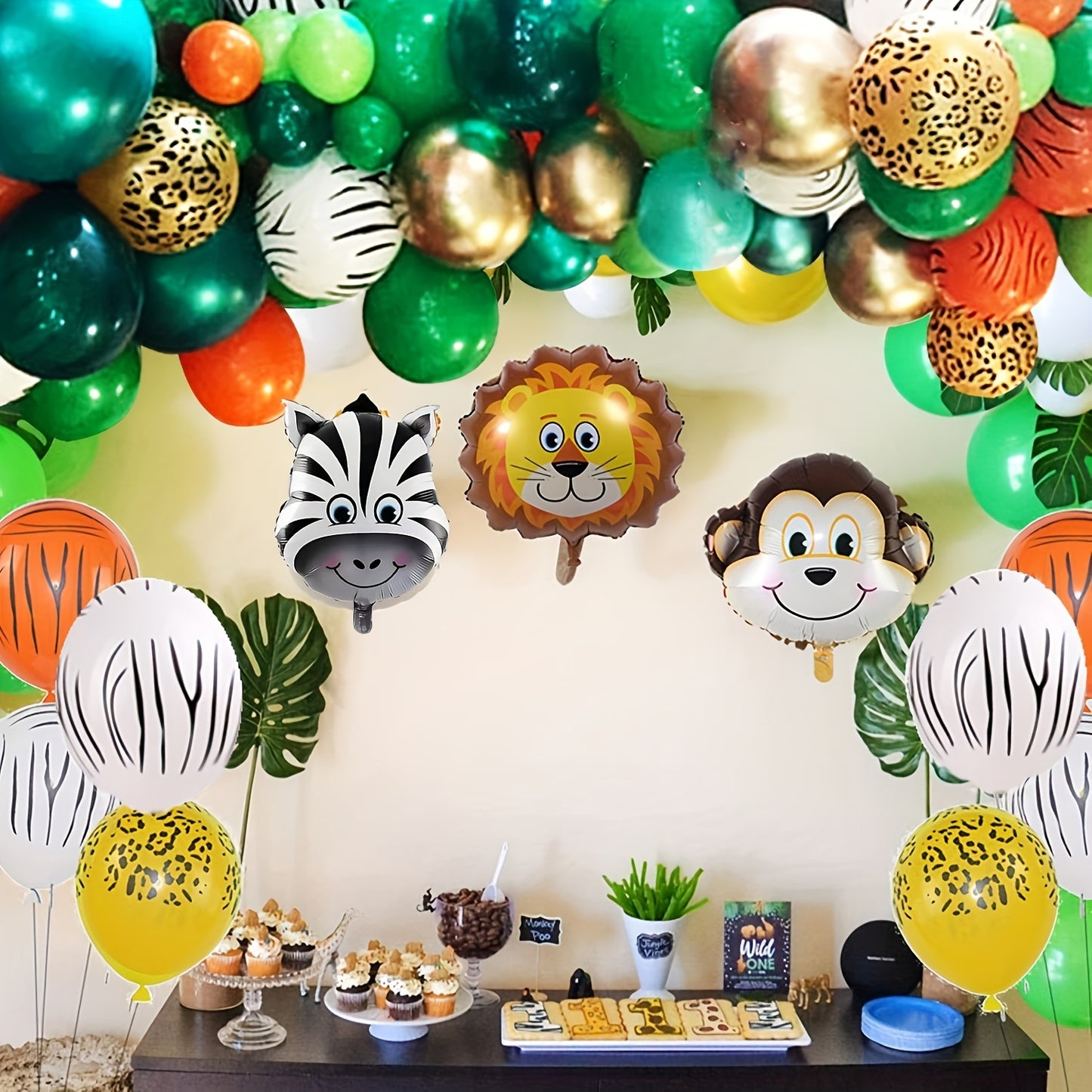 161pcs Jungle Safari Balloons Birthday Party Decorations