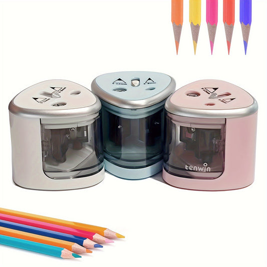 Electric Pencil Sharpener Thick And Thin Double Hole Semi-automatic