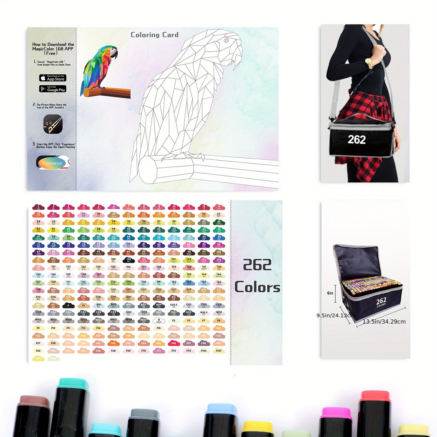 262 Colors Alcohol Markers With Free App For Artists