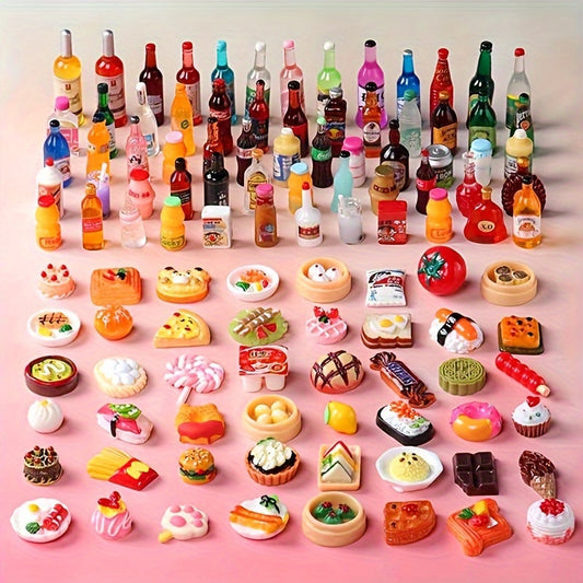 10pcs Realistic Miniature Food And Drink Toys - Dollhouse Kitchen Decoration