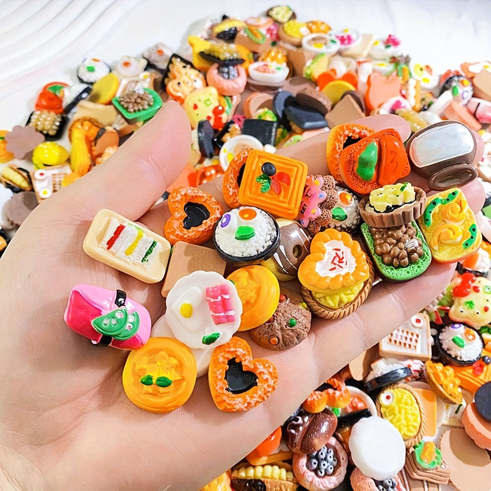 10/30/60PCS Miniature Mixed Styles Resin Foods